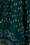 Bottle Green - Pure Modal Silk Bandhani Dani Dupatta with Zari Lagdi Patta