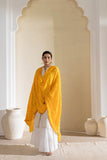 Yellow - Pure Modal Silk Bandhani Dani Dupatta with Zari Lagdi Patta