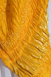 Yellow - Pure Modal Silk Bandhani Dani Dupatta with Zari Lagdi Patta