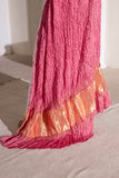 Pink - Pure Modal Silk Bandhani Dani Dupatta with Zari Lagdi Patta