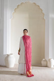 Pink - Pure Modal Silk Bandhani Dani Dupatta with Zari Lagdi Patta