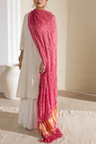 Pink - Pure Modal Silk Bandhani Dani Dupatta with Zari Lagdi Patta