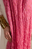Pink - Pure Modal Silk Bandhani Dani Dupatta with Zari Lagdi Patta