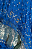 Blue - Pure Modal Silk Bandhani Dani Dupatta with Zari Lagdi Patta