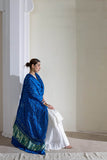 Blue - Pure Modal Silk Bandhani Dani Dupatta with Zari Lagdi Patta
