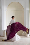 Wine - Pure Modal Silk Lehriya Bandhani Dupatta with Zari Lagdi Patta