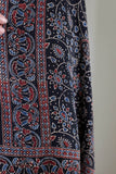 Black/Blue - Modal Silk Ajrakh Hand Block Dupatta