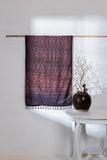 Ajrakh Hand Block Printed - Handloom Pure Tussar Silk Stole - Purple - Vastra Raag