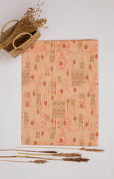 Khadi Cotton Printed Fabric - Georgia Peach - Vastra Raag