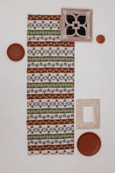 Khadi Cotton Printed Fabric - Geometrical - Multicolor - Vastra Raag