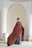 Maroon/Black - Modal Silk Ajrakh Hand Block Dupatta