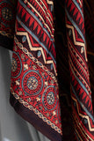 Maroon/Black - Modal Silk Ajrakh Hand Block Dupatta