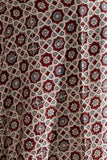 Cream/Maroon - Modal Silk Ajrakh Hand Block Dupatta