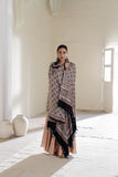 Cream/Maroon - Modal Silk Ajrakh Hand Block Dupatta