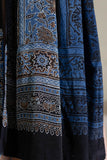 Indigo Blue/Black - Modal Silk Ajrakh Hand Block Dupatta