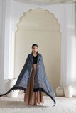 Indigo Blue/Black - Modal Silk Ajrakh Hand Block Dupatta