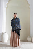 Indigo Blue/Black - Modal Silk Ajrakh Hand Block Dupatta