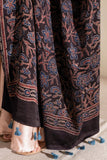 Black/Maroon - Modal Silk Ajrakh Hand Block Dupatta