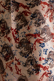 Cream/Black/Blue - Modal Silk Ajrakh Hand Block Dupatta