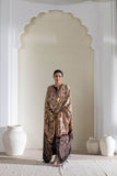 Cream/Black - Modal Silk Ajrakh Hand Block Dupatta