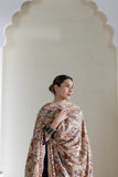 Cream/Black - Modal Silk Ajrakh Hand Block Dupatta