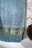 Hand Block Modal Silk Stole - Robin's Egg Blue - Vastra Raag