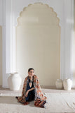 Cream/Maroon - Modal Silk Ajrakh Hand Block Dupatta