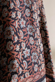 Maroon/Blue/Black - Modal Silk Ajrakh Hand Block Dupatta