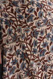 Cream/Maroon/Blue - Modal Silk Ajrakh Hand Block Dupatta