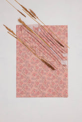 Khadi Cotton Printed Fabric - Floral - Rose Blush - Vastra Raag