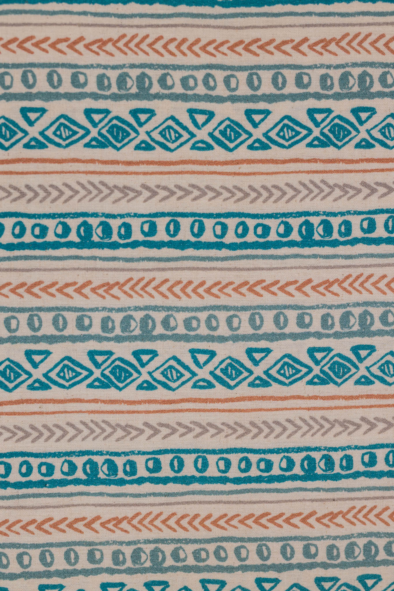 Khadi Cotton Printed Fabric - Geometrical - Multicolor - Vastra Raag