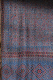Ajrakh Hand Block Printed Kota Doria Saree - Blue