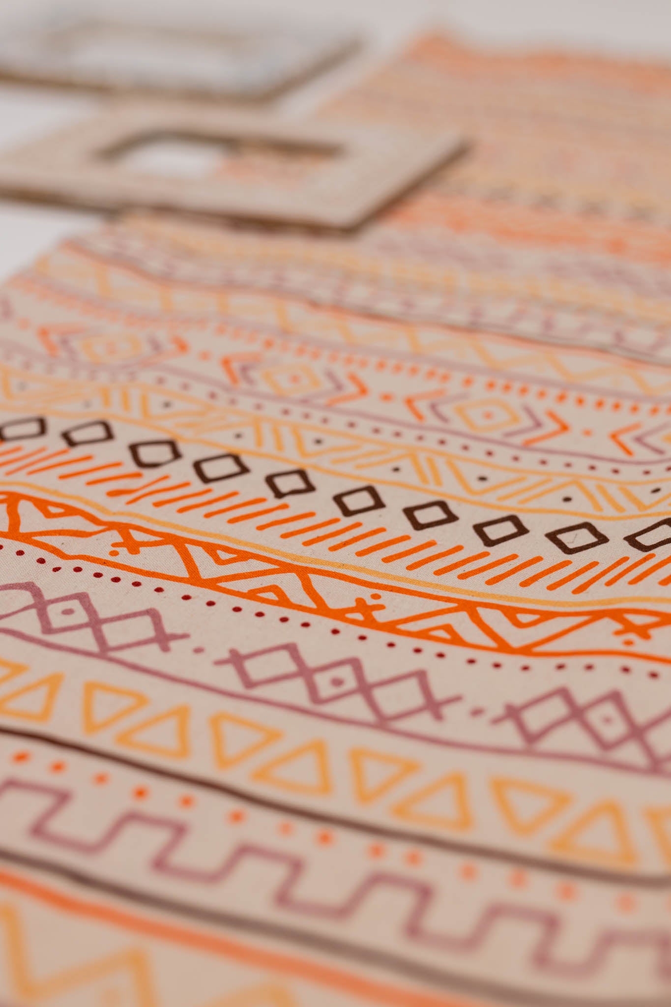 Khadi Cotton Printed Fabric - Geometrical - Multicolor - Vastra Raag