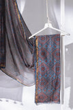 Ajrakh Hand Block Printed Kota Doria Saree - Blue