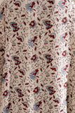 Cream/Maroon - Modal Silk Ajrakh Hand Block Dupatta