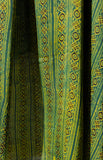 Ajrakh Hand Block Printed Modal Silk 3 PC Suit with Nakshi Dupatta - Green/Yellow - Vastra Raag