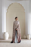 Cream/Maroon - Modal Silk Ajrakh Hand Block Dupatta