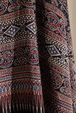 Black/Blue - Modal Silk Ajrakh Hand Block Dupatta