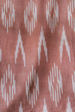 Pure Cotton Ikat Weaved Hand Block Printed 3 PC Suit with Kota Doria Dupatta - Peach - Vastra Raag