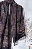 Black - Ajrakh Hand Block Printed - Handloom Cotton Stole - Vastra Raag