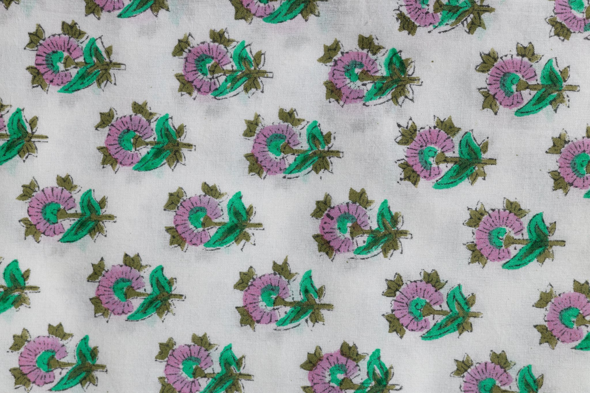 Pure Chanderi Silk Hand Block Printed 3 PC Suit - Pink/Green - Vastra Raag