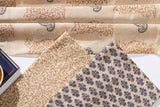 Pure Chanderi Silk Hand Block Printed 3 PC Suit - Sandy Brown/Blue