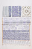 Pure Cotton Hand Block Printed 3 PC Suit with Kota Doria Dupatta - White/Lavender - Vastra Raag