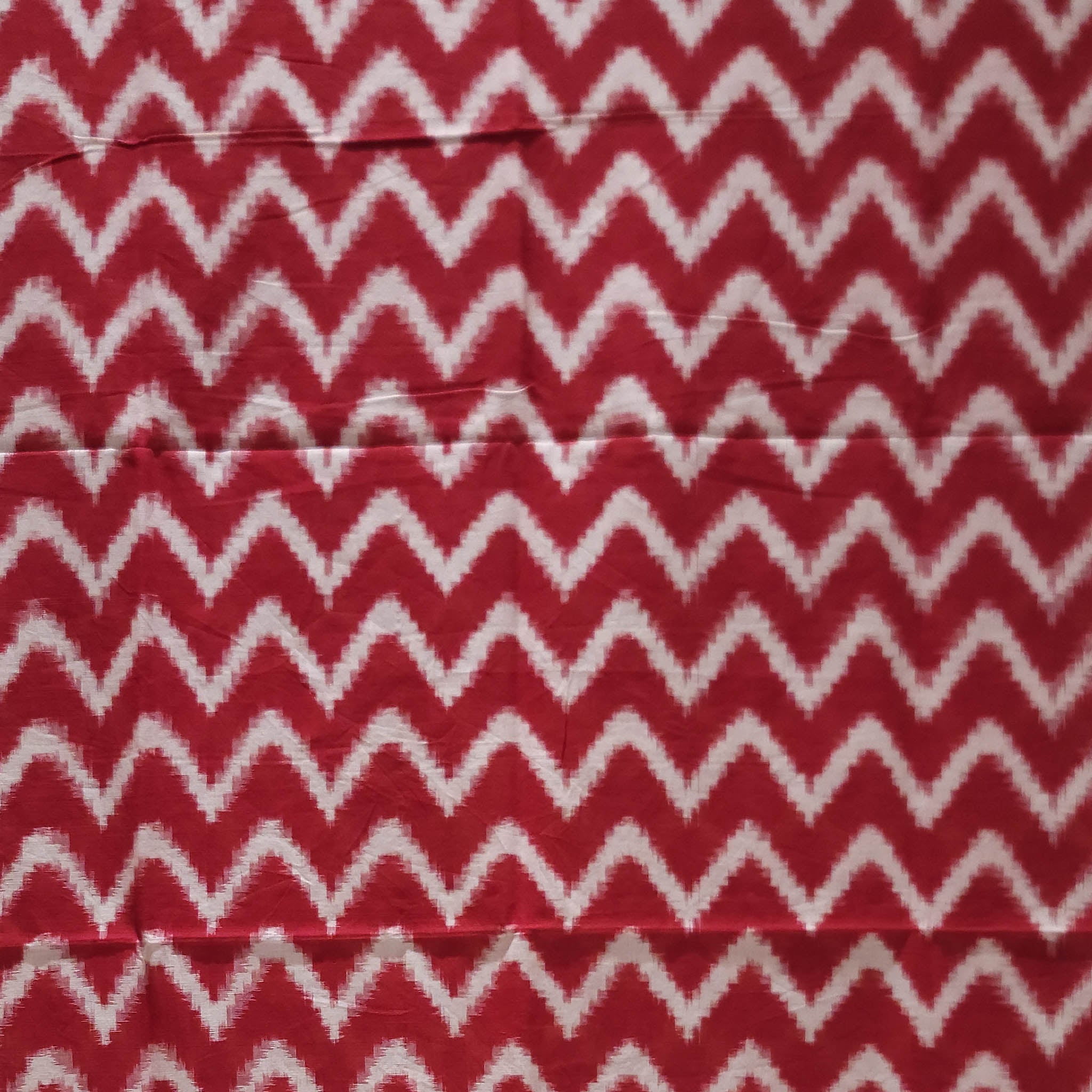 Pure Cotton Ikat Handloom Dupatta - White/Red - Vastra Raag