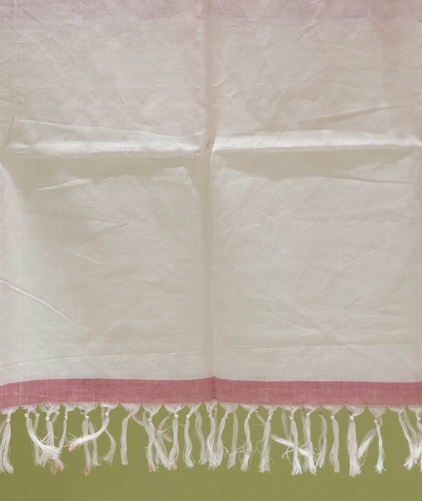 Pure Cotton Ikat Handloom Dupatta - White/Red - Vastra Raag