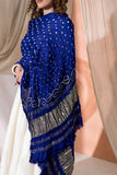 Royal Blue - Pure Modal Silk Bandhani Dani Dupatta with Zari Lagdi Patta