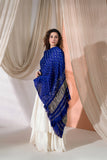 Royal Blue - Pure Modal Silk Bandhani Dani Dupatta with Zari Lagdi Patta