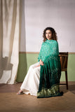 Bottle Green - Modal Silk Bandhani Ombre Dyed Dupatta with Lagdi Patta