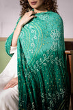 Bottle Green - Modal Silk Bandhani Ombre Dyed Dupatta with Lagdi Patta