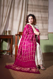 Maharani Pink - Ombre Dyed Garchola Bandhani Modal Silk Dupatta with Zari Lagdi Patta